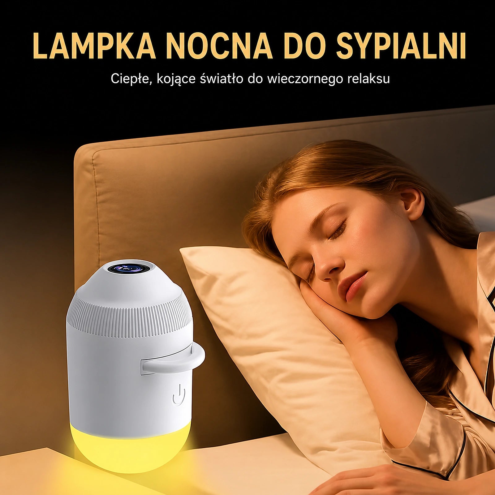 Projektor jako lampka nocna w sypialni