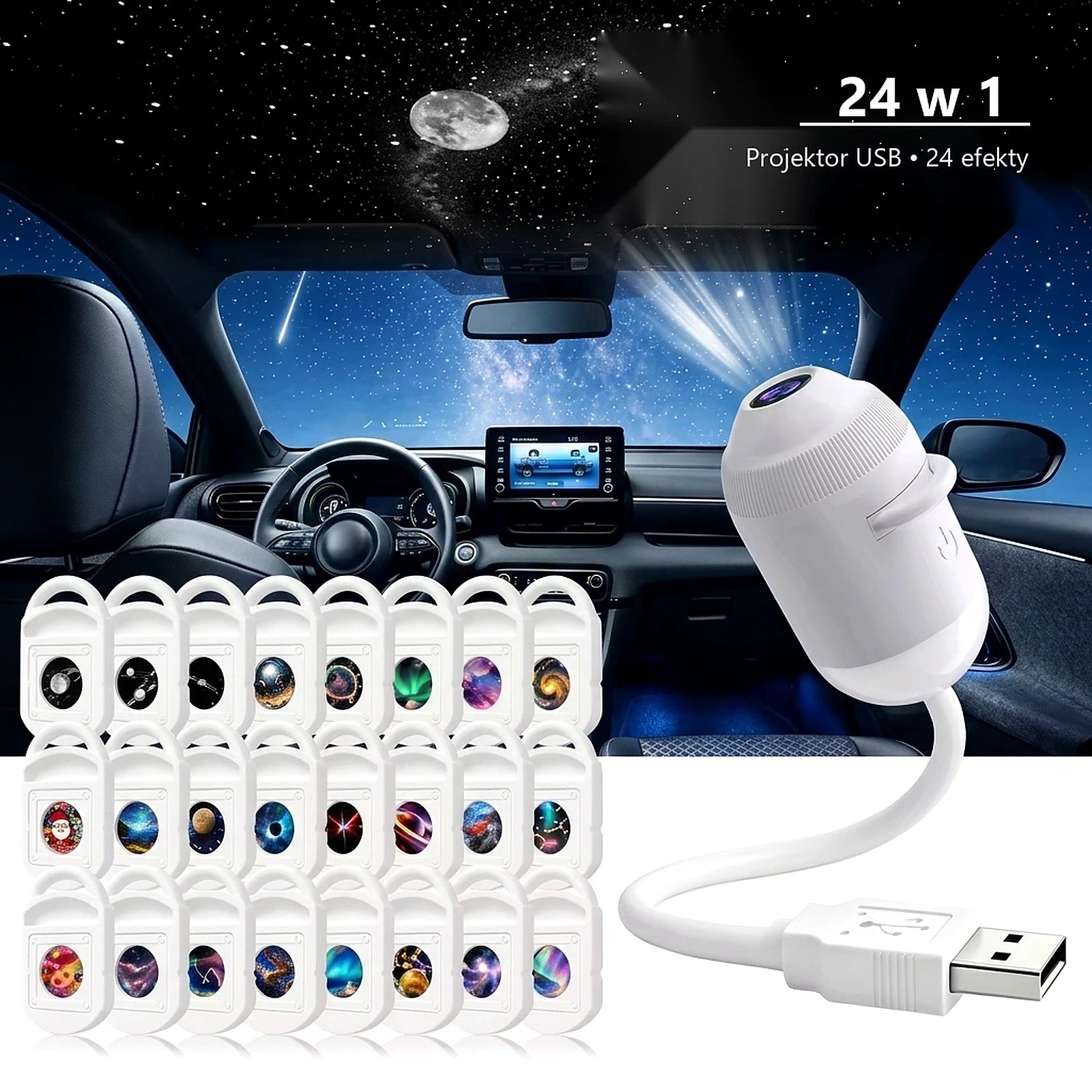 Projektor Lunavio StarBeam + 24 efekty